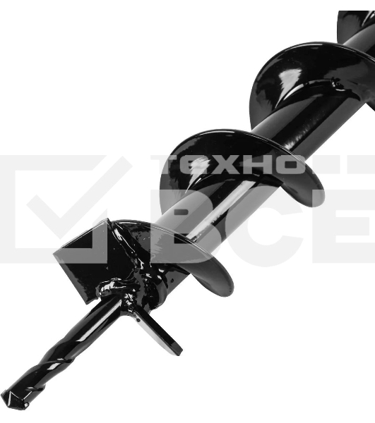 Шнек для грунта Denzel E-60, диаметр 60 мм, длина 800 мм, соединение 20 мм, несъемный нож