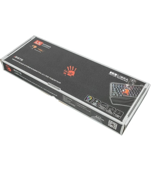 Клавиатура проводная A4 B975 механическая черный USB Gamer LED (подставка для запястий)
