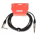 Кабель гитарный FORCE FGC-09/3L1/4' TS Jack - 1/4' TS Jack угловой, высококачественный, малошумящий с проводниками из безкислородной меди OFC, диаметр 6 мм, профессиональные металлические разъемы, длина 3 м, цвет черный, фото3