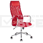 Кресло руководителя Бюрократ KB-9N/R/TW-97N красный TW-01 TW-11 сетка крестовина хром, фото 1