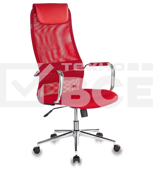 Кресло руководителя Бюрократ KB-9N/R/TW-97N красный TW-01 TW-11 сетка крестовина хром