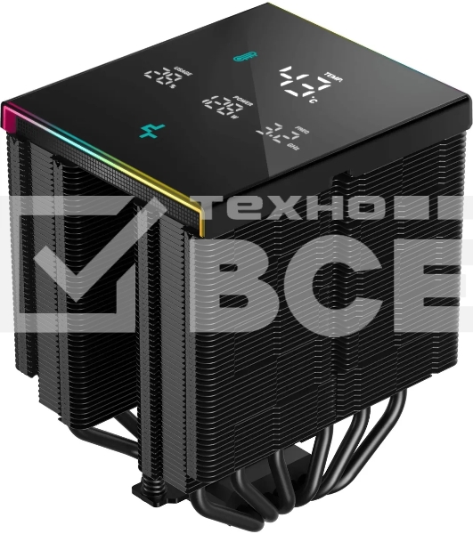 Кулер для процессора DEEPCOOL AK620 DIGITAL PRO черный, 120 мм, алюминий/медь, 1750 об/мин, 25 дБ, 4 pin, 260 Вт, 163 мм