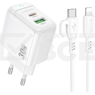 Сетевое зарядное устройство BOROFONE (6941991113888) BAS45Aai 2USB 3.0A PD 30W QC3.0