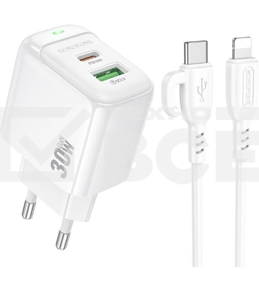 Сетевое зарядное устройство BOROFONE (6941991113888) BAS45Aai 2USB 3.0A PD 30W QC3.0