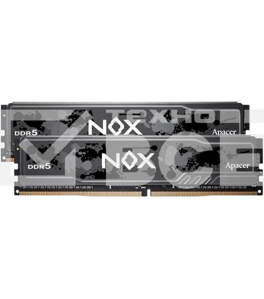 Оперативная память Apacer Nox, DDR5, 32Gb (2x16Gb), 5200MHz, CL40, DIMM, радиатор, серый/черный