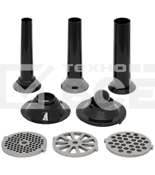 Мясорубка электрическая Krona Wolf Metall серый, 1800 Вт, 2.8 кг/мин, реверс, металлический лоток, насадки - 5