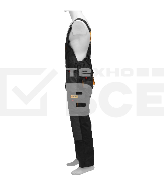 Полукомбинезон профессиональный рабочий Denzel 65% полиэстер 35% хлопок, L