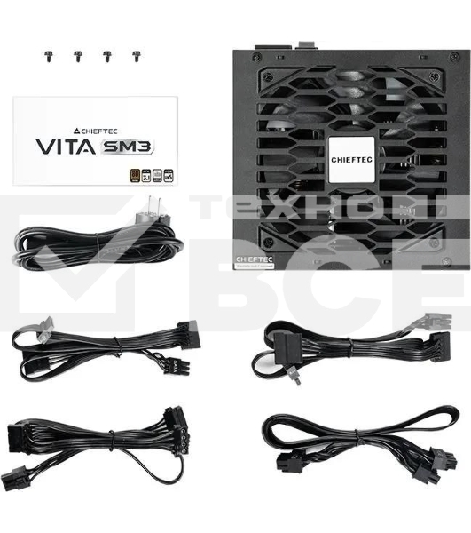 Блок питания Chieftec Vita SM3 BPX-850-C (ATX 3.1, 850W, 80 PLUS BRONZE, Active PFC, 120мм fan, Semi-modular Cable Management) Retail