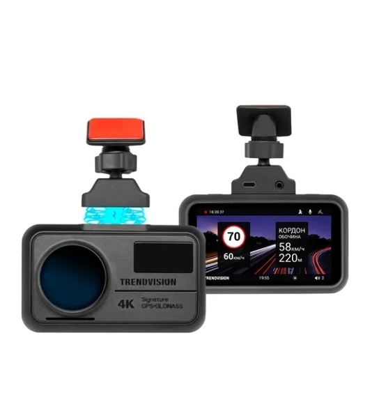 Видеорегистратор TrendVision TDR-725 Real 4K 2CH, 3840x2160, 3', с камерой заднего вида, GPS/ГЛОНАСС, Wi-Fi, G-сенсор, датчик движения, GPS-информатор