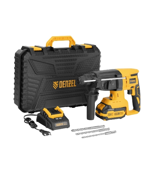 Перфоратор Denzel RHH-BL-20-28, SDS-plus, 20 В, 3 Дж, от аккумулятора