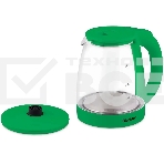 Чайник электрический Blackton Bt KT1800G Green. Мощность: 1500 Вт / Максимальный объем: 1.8 л / Материал корпуса: Стекло / Длина электрошнура: Около 0.8 м / Внутренняя подсветка: Да, синяя