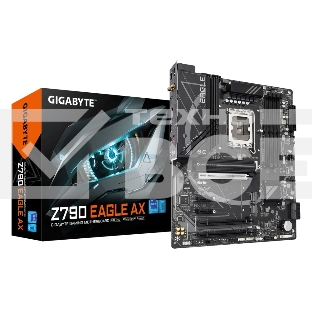 Материнская плата Gigabyte Z790 EAGLE AX, LGA 1700, Intel Z790, 4xDDR5, 4xSATA, 3xM.2, 1xPCIe 3.0 x1, 1xPCIe 4.0 x4, 1xPCIe 5.0 x16, 1xHDMI, 1xDP, 1x 2.5Gb LAN, 2xUSB-A 2.0, 4xUSB-A 3.2 Gen 1, 1xUSB 3.2 Gen 2, 7.1, ATX
