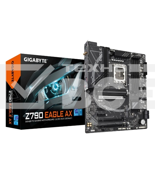 Материнская плата Gigabyte Z790 EAGLE AX, LGA 1700, Intel Z790, 4xDDR5, 4xSATA, 3xM.2, 1xPCIe 3.0 x1, 1xPCIe 4.0 x4, 1xPCIe 5.0 x16, 1xHDMI, 1xDP, 1x 2.5Gb LAN, 2xUSB-A 2.0, 4xUSB-A 3.2 Gen 1, 1xUSB 3.2 Gen 2, 7.1, ATX