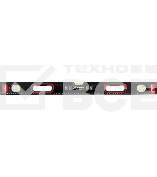 Уровень алюминиевый Matrix, усиленный, фрезерованный, 3 глазка, 2 комп. рукоятки, 800 мм