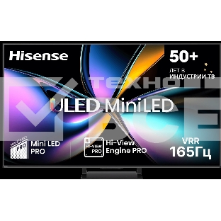 Телевизор 75'' Hisense 75U7Q PRO черный Mini LED UHD 144Hz Smart TV