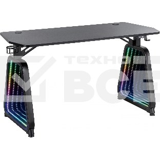 Стол игровой Cactus CS-GMD-BK-RGB столешница МДФ, черный каркас черный 136x60x75см