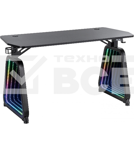 Стол игровой Cactus CS-GMD-BK-RGB столешница МДФ, черный каркас черный 136x60x75см