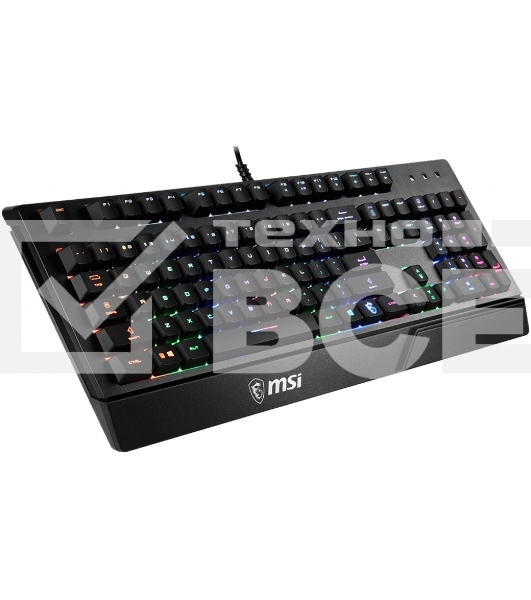 Клавиатура MSI VIGOR GK20 RU черный USB Multimedia for gamer LED (подставка для запястий)