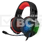 Гарнитура проводная игровая с микрофоном SVEN AP-U988MV, черный-красный (USB, LED, 7.1), фото 1