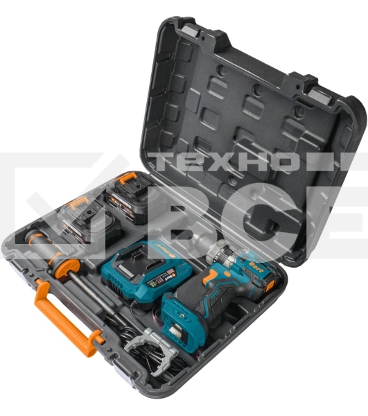 Дрель-шуруповерт Bort BAB-21Ix2Li-XDK, Аккумуляторная, 18В, 2 АКБ, Ударная