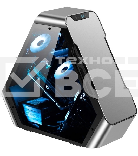Компьютерный корпус JONSBO TR03-G Silver без БП, боковая панель из закаленного стекла, mini-ITX, micro-ATX, ATX, серебристый