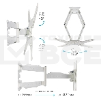 Кронштейн Kromax ATLANTIS-45 для 22'-65' белый Кр. стал. наст. для TV 22'-65', max 45 кг, 5 ст св., нак. +5°-15°, пов. 160°, от ст. 55-470 мм, max VESA 400x400 мм), фото5