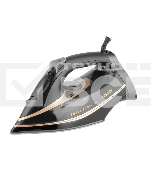 Утюг Centek CT-2346 GOLD черный/золотистый, 3200 Вт, 45 г/мин, 190 г/мин, 400 мл