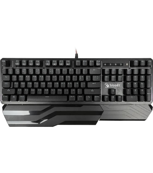 Клавиатура проводная A4 B975 механическая черный USB Gamer LED (подставка для запястий)