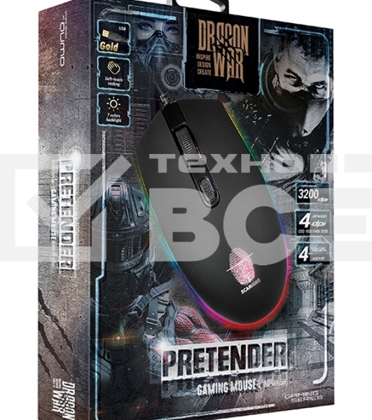 Мышь проводная Qumo Pretender M53 черный, 3200 dpi, USB, кнопки - 4