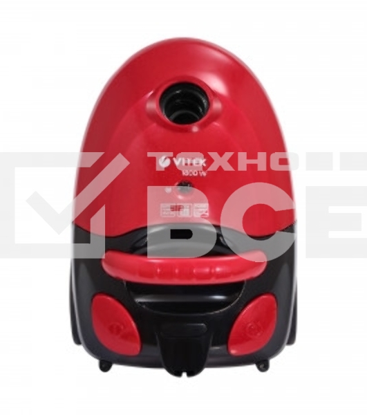Пылесос Vitek VT-1825 (MC) черный/красный, 350/1800 Вт, уборка сухая, пылесборник мешок 2.5 л