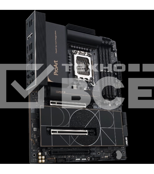 Материнская плата ASUS ProArt Z890-CREATOR WIFI, LGA 1851, Intel Z890, 4xDDR5, 4xSATA, 5xM.2, 2xPCIe 5.0 x16, 1xPCIe 4.0 x16, 1xHDMI, 1xDP, 1x 10Gb LAN, 1x 2.5Gb LAN, 2xUSB-C 10Gbps, 6xUSB-A 10Gbps, 1xUSB-A 2.0, 7.1, ATX