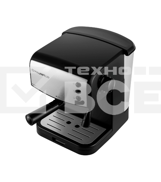 Кофеварка рожковая Maunfeld MF-734BK чёрный, исп. кофе - молотый/чалды, 1.5 л, 850 Вт, 15 Бар