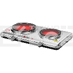 Плита настольная электрическая Energy EN-911 серебристый, 2,1 кВт, ТЭН, конфорки - 2, стеклокерамика, поворотные переключатели, фото 1