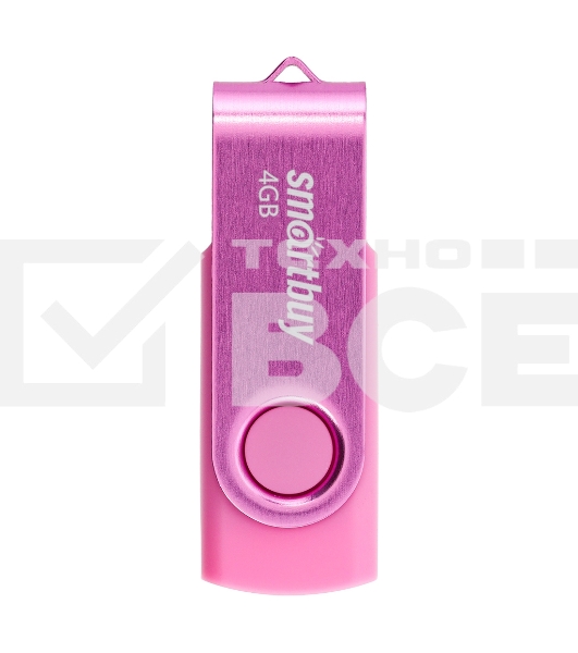 Флешка USB Smartbuy R/W Twist Pink (SB004 Gb2TWP), 4 Gb, USB 2.0, R/W 10/7, розовый