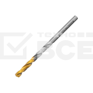 Сверло спиральное по металлу Denzel 4,2 x 75мм, Р6М5, Golden Tip