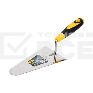 Кельма (мастерок) Deli DL509322 нержавеющая сталь, длина рабочей части 180мм, форма 'треугольник', прорезиненная рукоятка