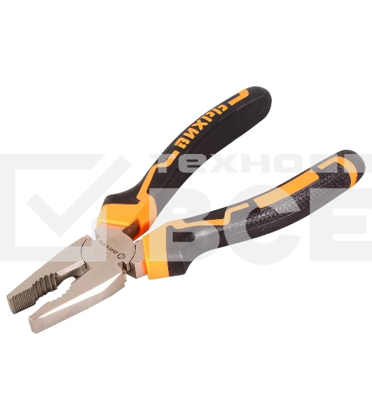 Плоскогубцы ВИХРЬ 180 мм., никелированные, двухкомпонентные рукоятки