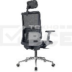Кресло эргономичное Бюрократ MC-612N-H черный TW SQU BL сетка/ткань с подголов. крестов. металл хром, фото 1