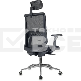 Кресло эргономичное Бюрократ MC-612N-H черный TW SQU BL сетка/ткань с подголов. крестов. металл хром