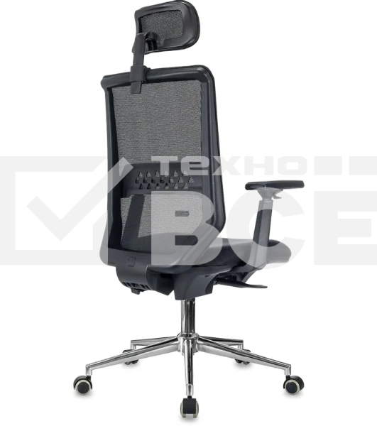 Кресло эргономичное Бюрократ MC-612N-H черный TW SQU BL сетка/ткань с подголов. крестов. металл хром