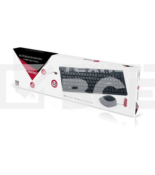 Комплект клавиатура+мышь Smartbuy 206368AG беспроводной, USB, 1600 DPI, чёрный