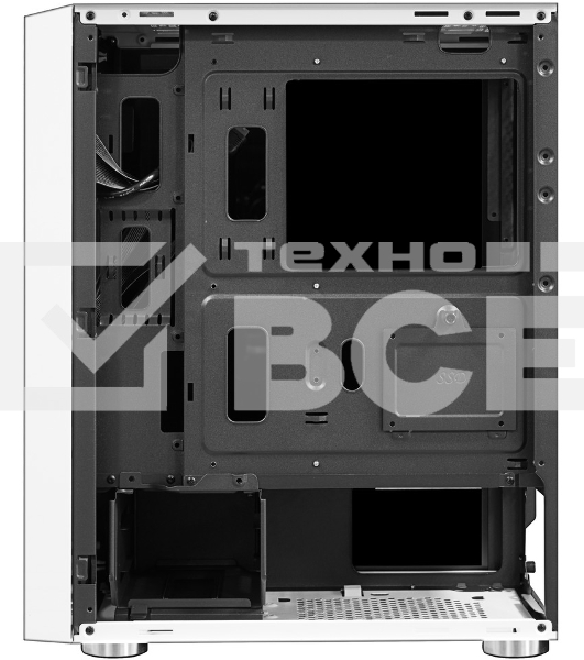 Компьютерный корпус Ginzzu GL 185 White боковая дверца закаленное стекло на петлях на магнитах