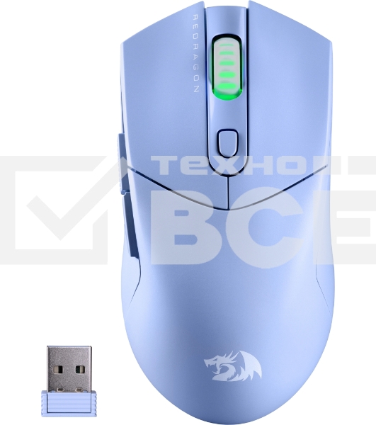 Мышь беспроводная REDRAGON St4r Pro голубой, 26000 dpi, радиоканал, Bluetooth, USB, кнопки - 6