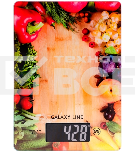 Весы кухонные Galaxy Line GL 2817, стекло, элемент питания типа «CR2032»(в комплекте)