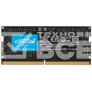 Оперативная память Crucial, DDR5, 16GB (1x16 GB), 5600 MHz, CL46, SO-DIMM