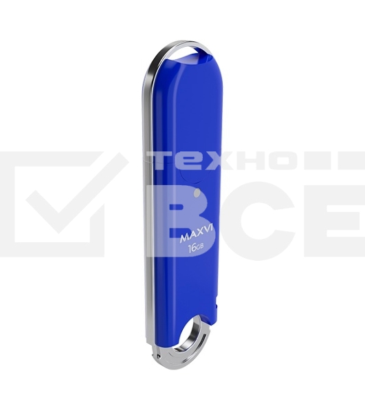 Флеш диск Maxvi P2 16GB USB 2.0 blue, монолит с колпачком, ABS пластик