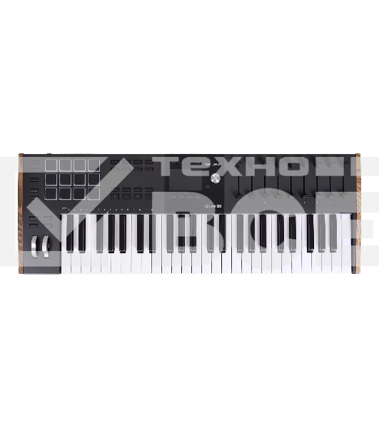 Клавиатура MIDI [231622] Arturia [KeyLAB 49 MK3 Black] 49 клавиш, полувзвешенная механика, дисплей, 12 пэдов, 9 фейдеров, 9 поворотных регуляторов, 3 входа для подключения педалей, MIDI in/out, USB-C