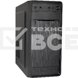 Компьютерный корпус Miditower ExeGate XP-332-UNS500 (ATX, БП UNS500 с вент. 12см, 2*USB, аудио, черный)