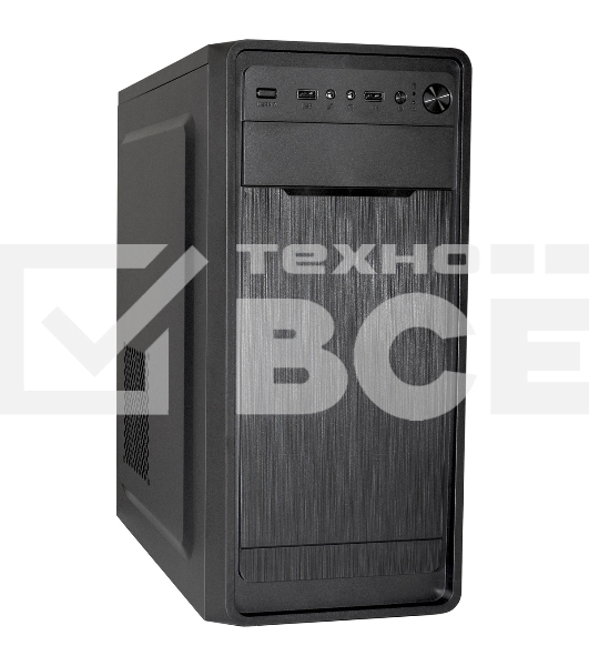 Компьютерный корпус Miditower ExeGate XP-332-UNS500 (ATX, БП UNS500 с вент. 12см, 2*USB, аудио, черный)