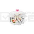 Кастрюля Appetite 1RD201М Париж с крышкой, эмалированная сталь, цилиндрическая 4 л, фото 1